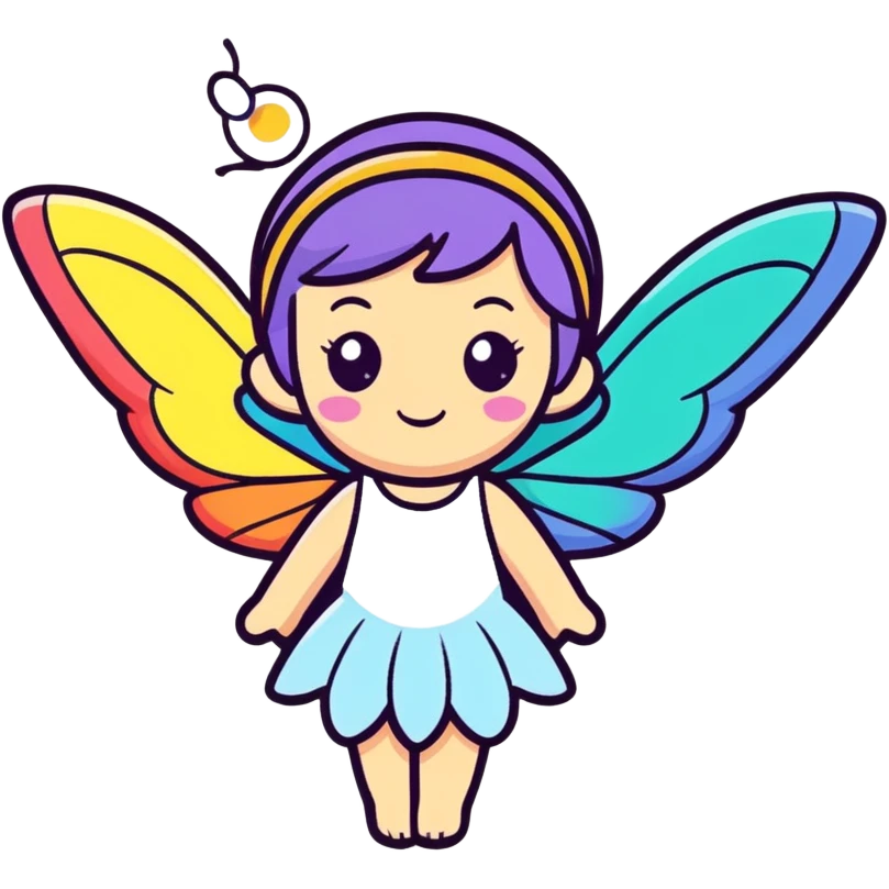 A Fairy with Rainbow Wings emoji