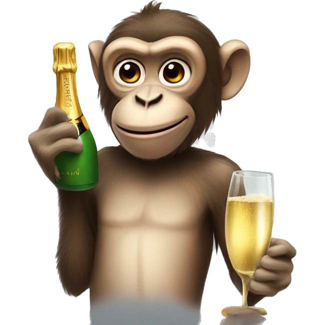 monkey with champagne emoji