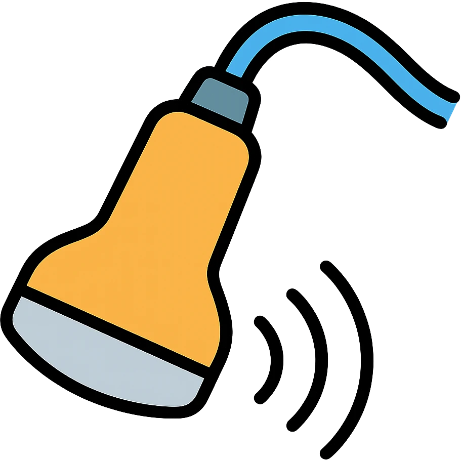 ultrasound probe, color outline icon style, angled perspective emoji
