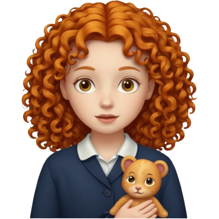 A ginger girl with curly hair in this style 👩🏼‍🦱 emoji