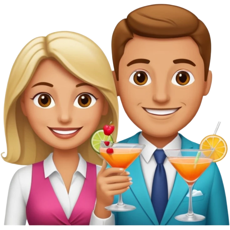 2 married couple having cocktails emoji