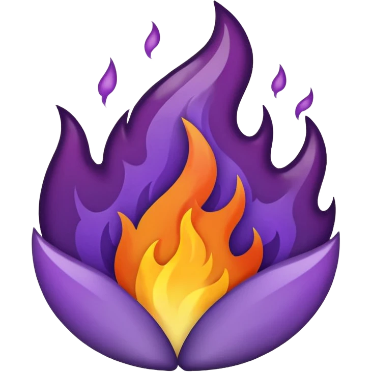 plain purple no orange color fire emoji