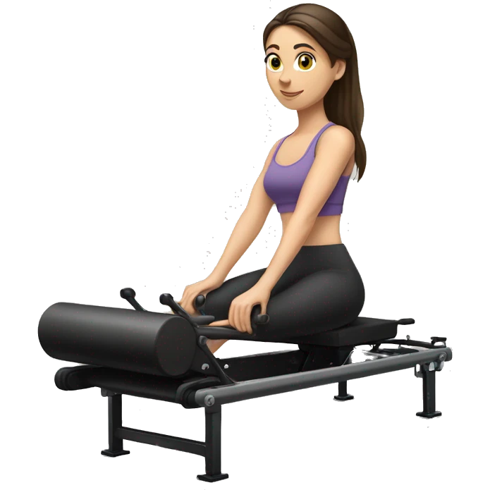 brunette girl on pilates reformer emoji