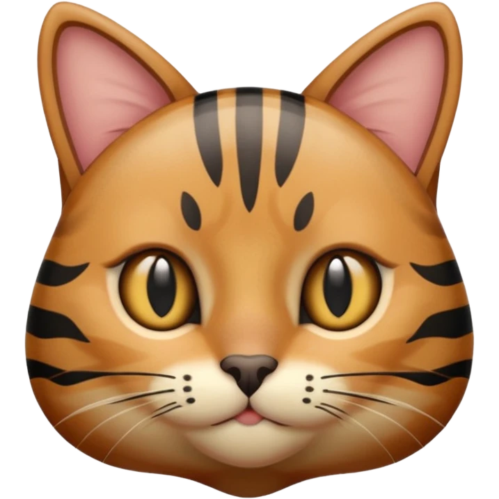 Light, brown, and black striped cat emoji