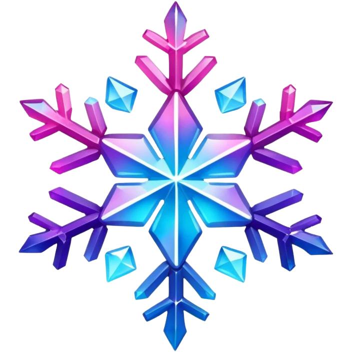 Gradient iridescent Pink violet blue crystal star snowflake  emoji