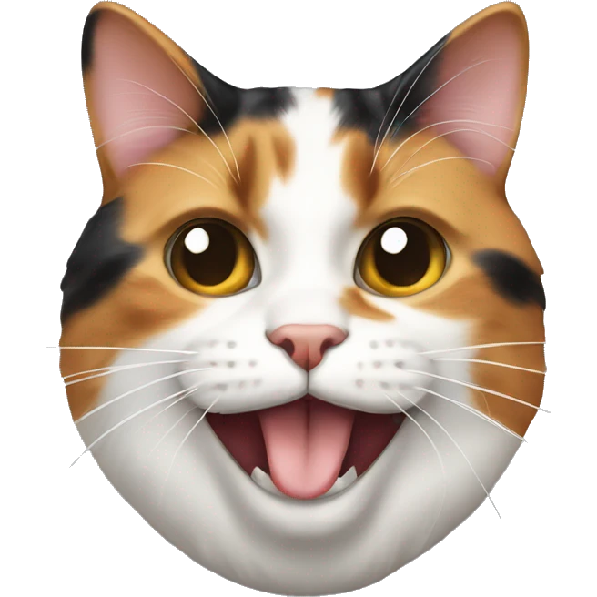 calico cat face sticking its tongue out emoji