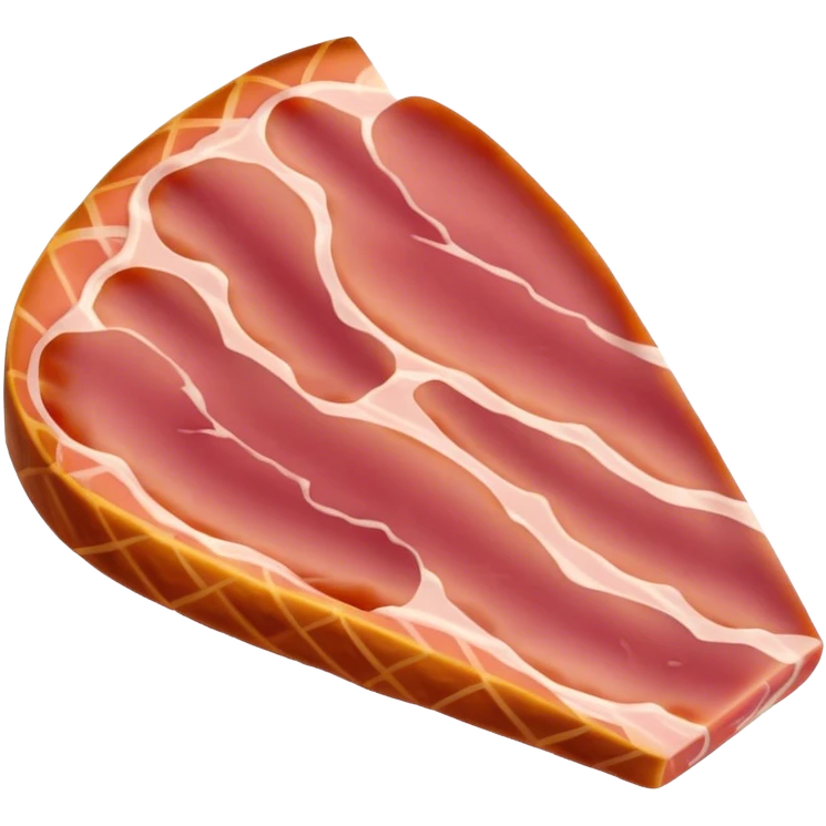 Cinematic Realistic Jam√≥n Serrano Dish Emoji, depicted as delicate, air-cured ham sliced thinly rendered with detailed textures and natural, inviting lighting. emoji