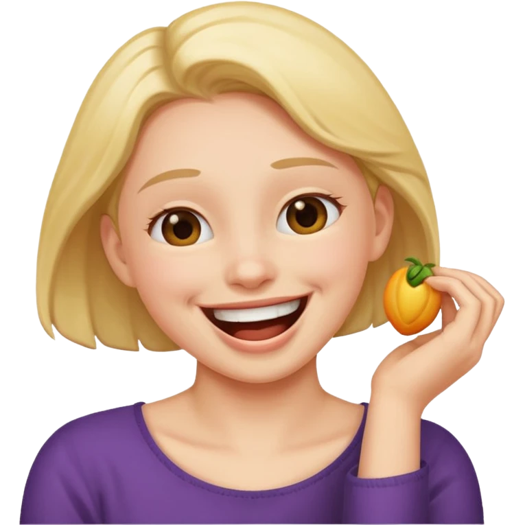 A person holding neck laughing emoji