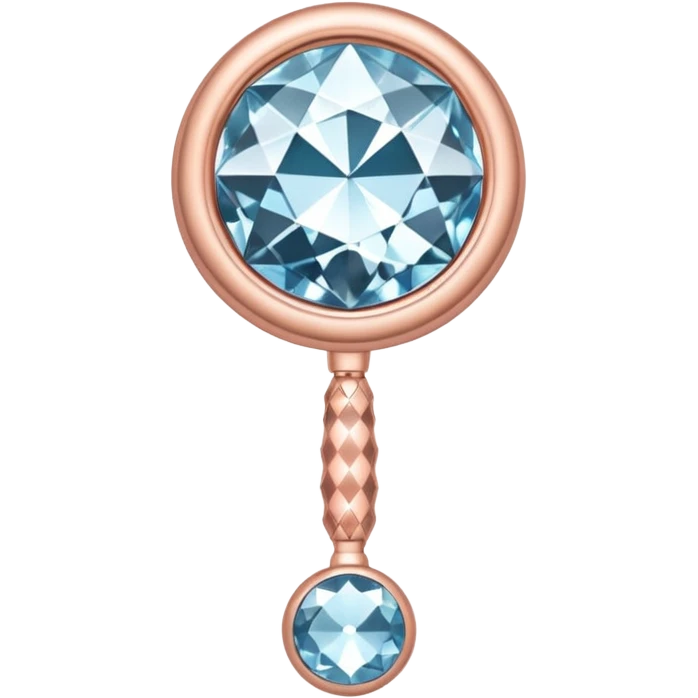 Rosegold diamond studded rattle emoji