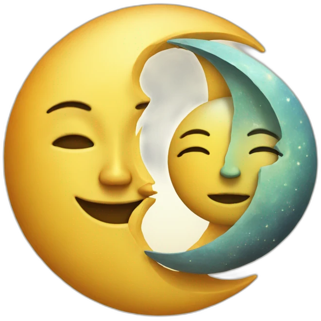 Moon and sun as one emoji