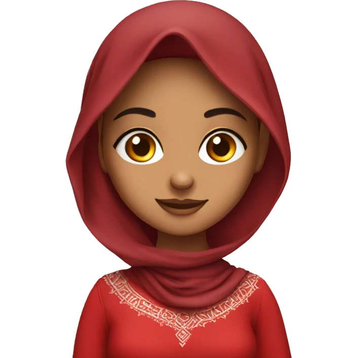 Arab girl in red dress emoji