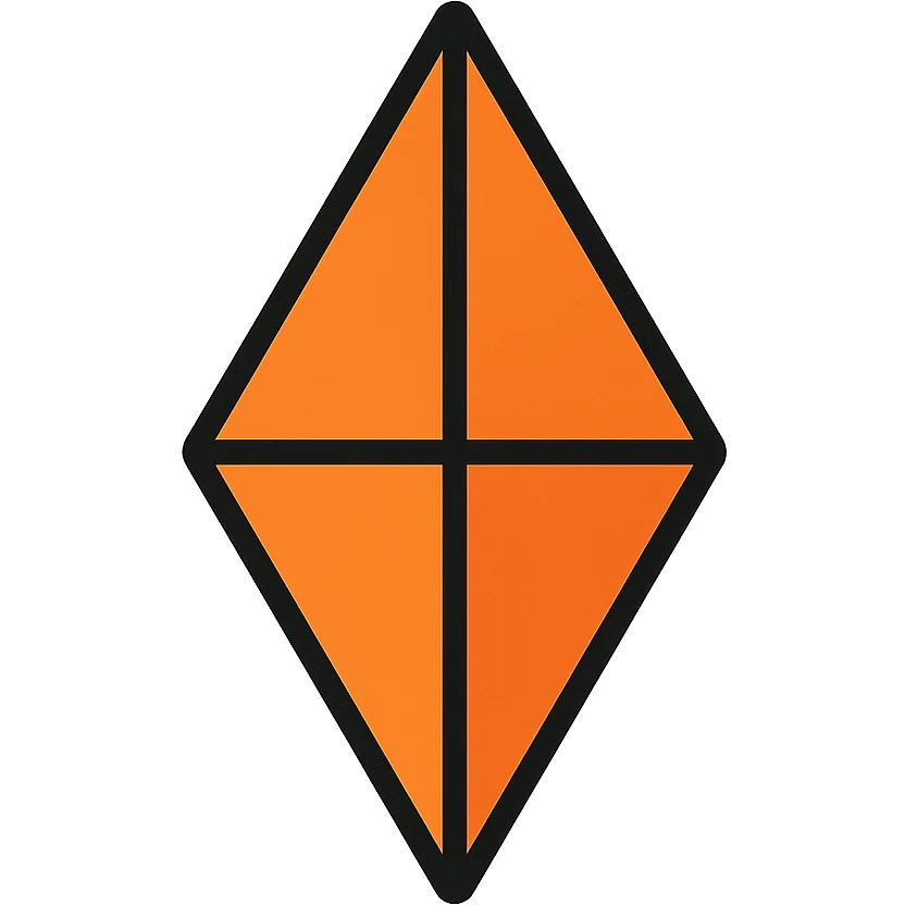 orange The Sims diamond (Plumbob) icon with color outline emoji
