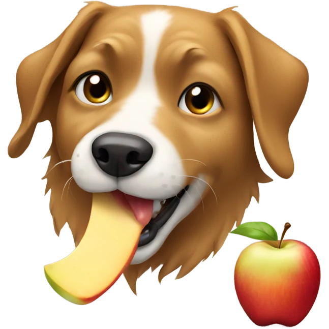 dog eating apple  emoji