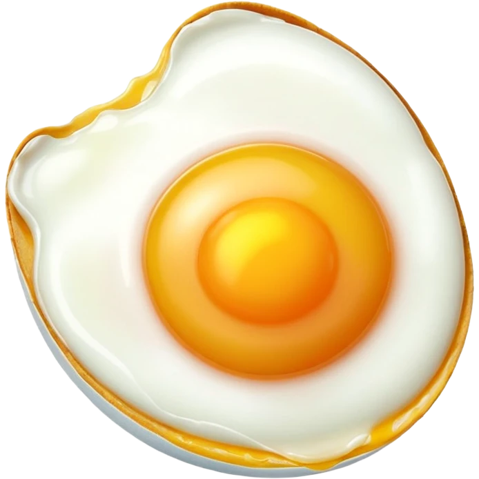fried egg only 1 yolk with 45 degree angle on red background color #C4151C nothing under the egg emoji