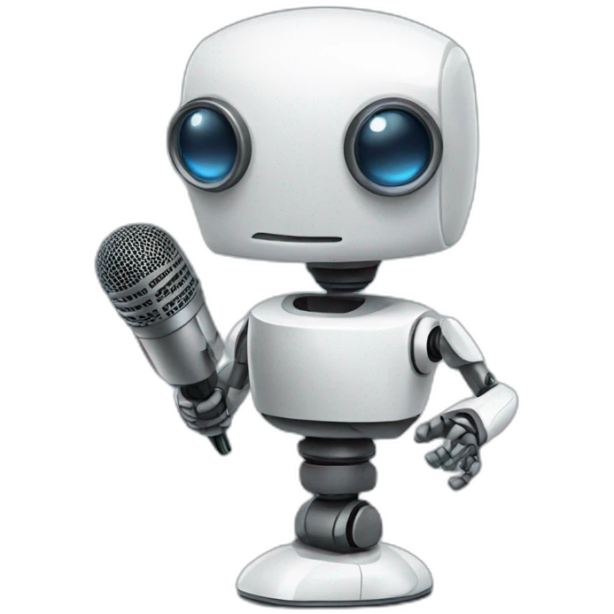 robot with a microphone emoji