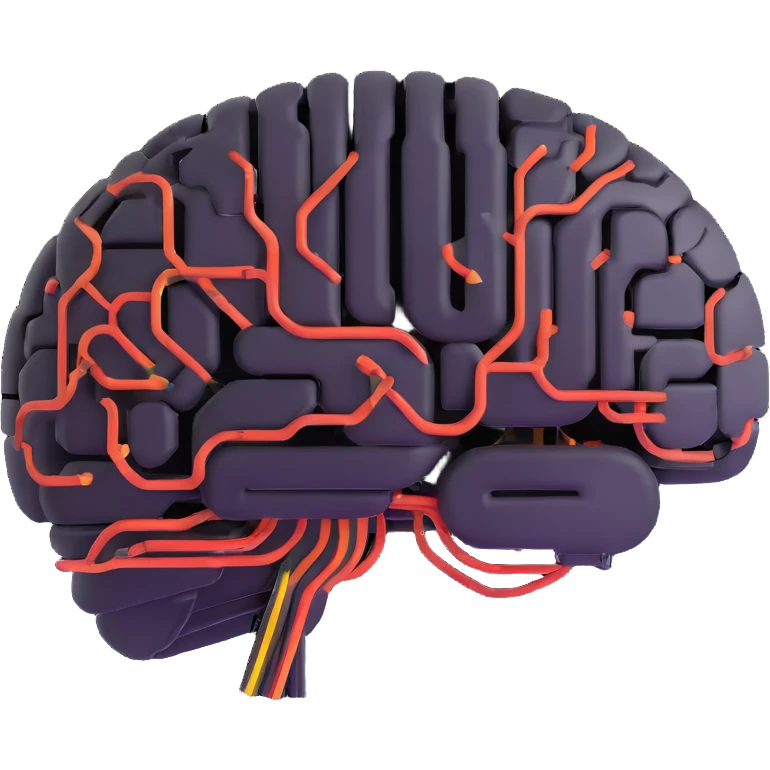 AI brain with glowing circuits emoji