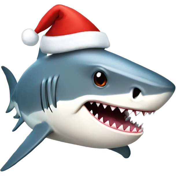 Shark with Santa hat emoji