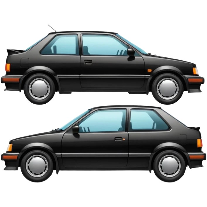 Front view and side view of 1985 black civic card emoji