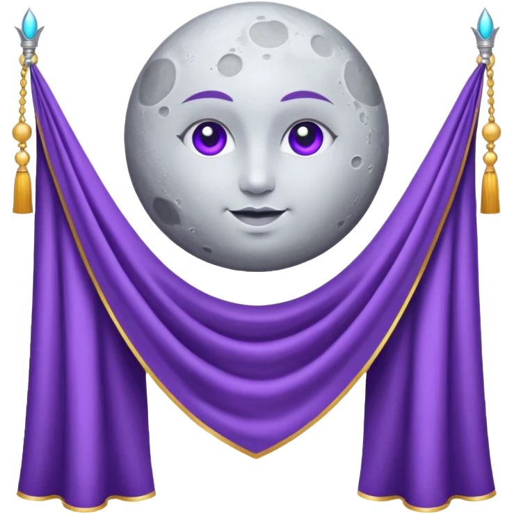 Moon Banner — silver cloth + violet trim,Royal Banner. emoji