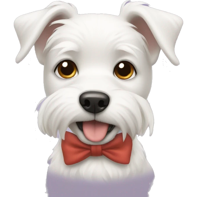 white dog with a bow emoji