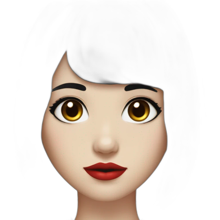 Beautiful young woman,Black hair,long hair,White skin,oval face,big eyes,Blackeyes,Redlips,Chinese emoji