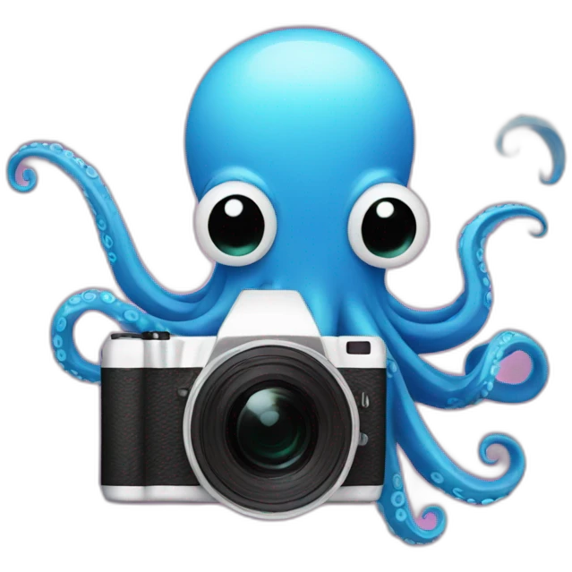 Octopus with video camera emoji