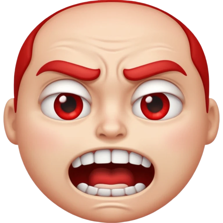 furious emoji, clenched teeth, glaring eyes, red cheeks, cartoon style emoji