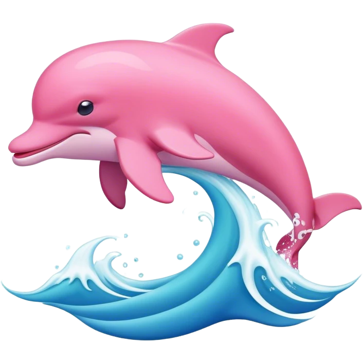 Pink Dolphin-White Waves emoji