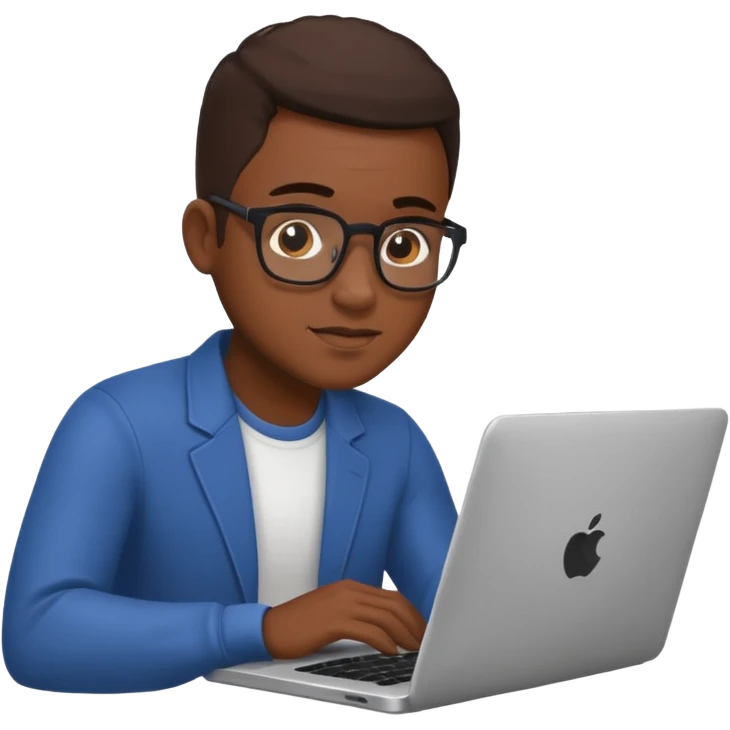 its a black man sitting working on a laptop with no face or anything emoji