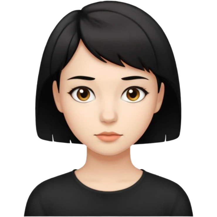 25 yaş genç kız siyah küt saçlı emoji