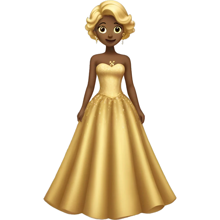 Gold dress for princess  emoji