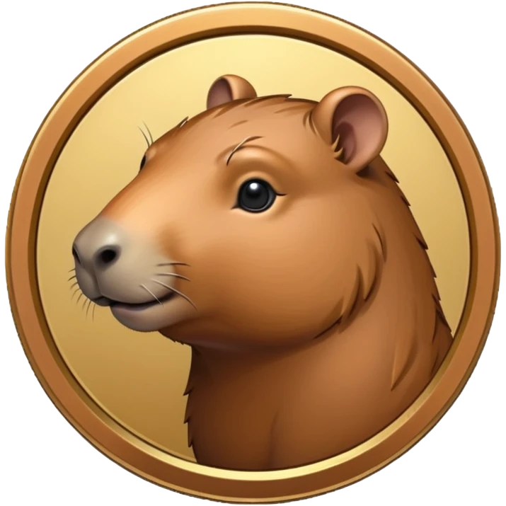uma moeda de capybara fofinha emoji