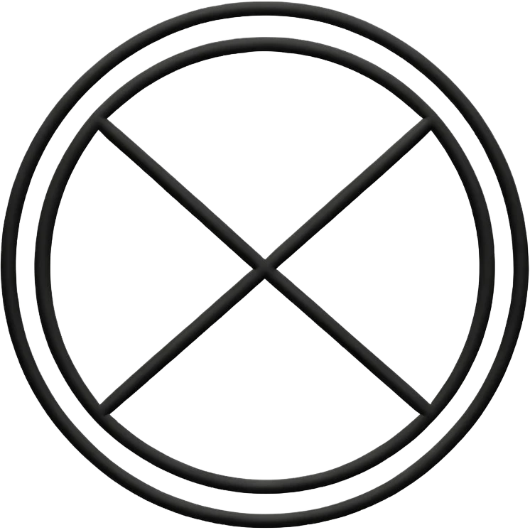 A circle with 3 lines through the middle emoji