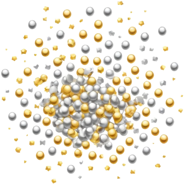 An emoji of small, shiny, glittering particles. Tiny golden and silver specks with a sparkling effect, scattered lightly. A soft glow around them to enhance the shimmering look emoji
