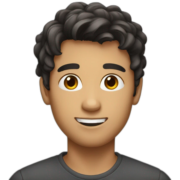 a young guy with dark hair and a little stubble emoji