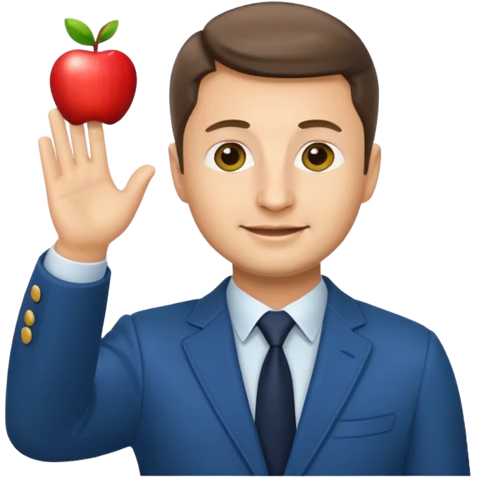 zelensky apple emoji style, waving emoji