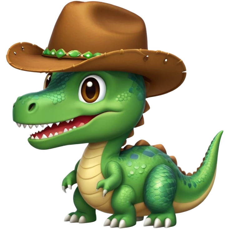 Dinosaur with cowboy hat emoji