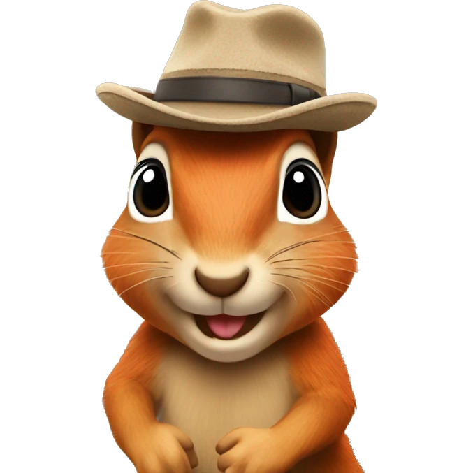 squirrel with tourist hat  emoji