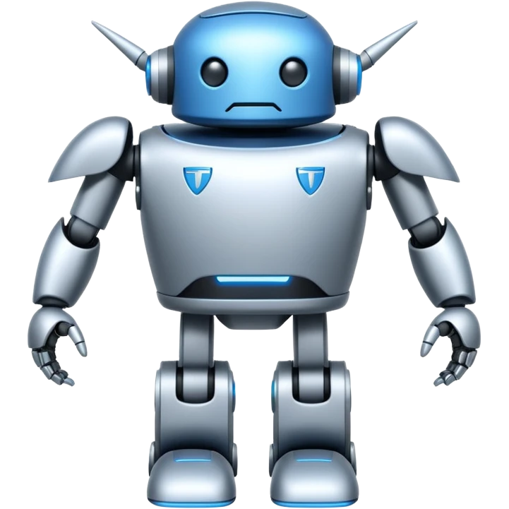 fullbody silver tesla bot emoji