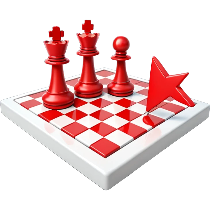 3d chessboard with red arrow emoji