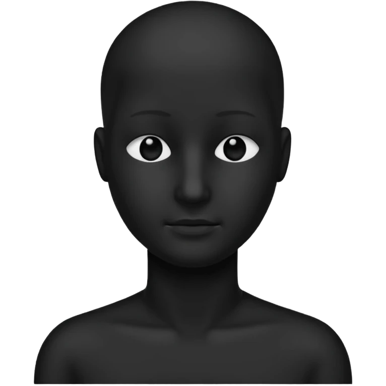completely flat black silhouette, no facial features, no eyes, no no nose, no lips, no hair emoji