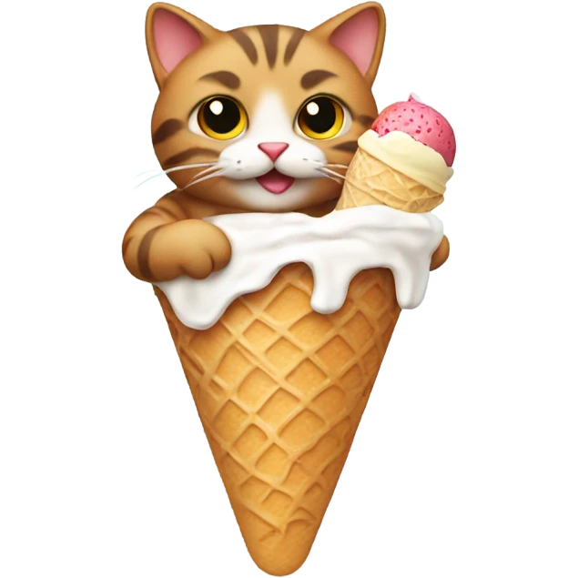 cat holding an ice cream  emoji