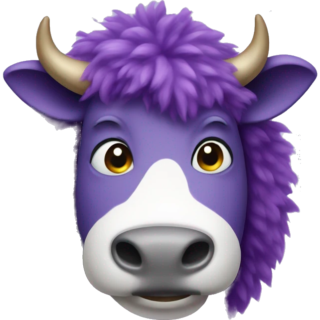 Fluffy purple cow emoji