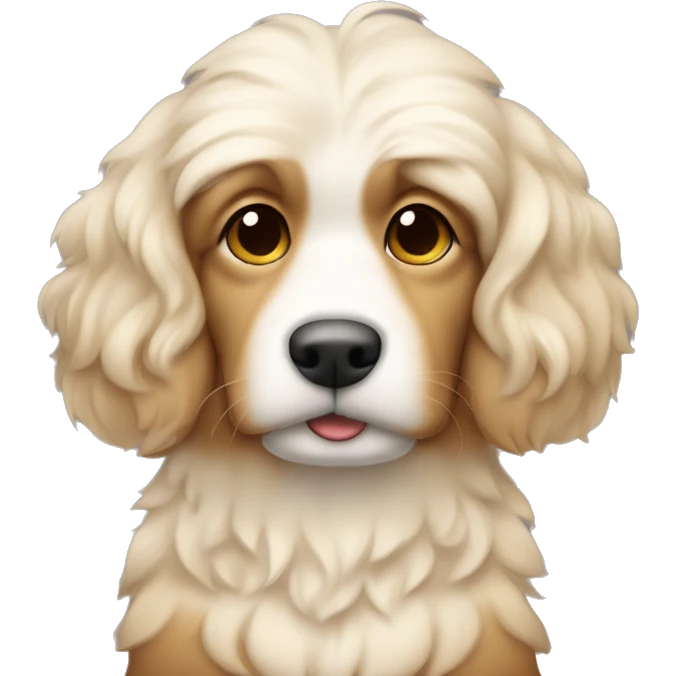 homem cabelo bege pequeno cachoro bigol cor bege claro emoji