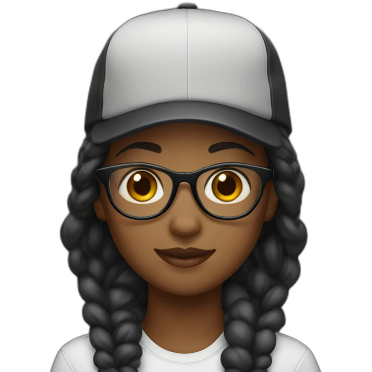 black-girl-with-glasses-and-cap emoji