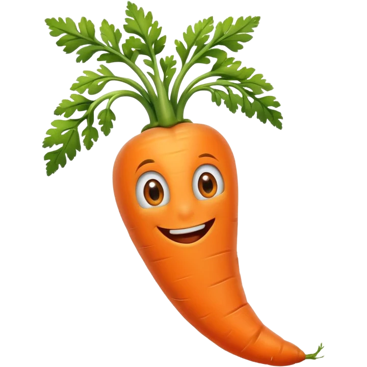 Create a curved carrot with eyes with a bend at the end for feet emoji