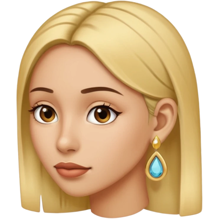 A gold earring in her ear emoji