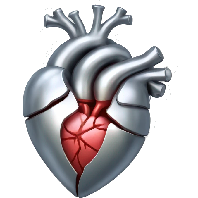 anatomical silver heart emoji