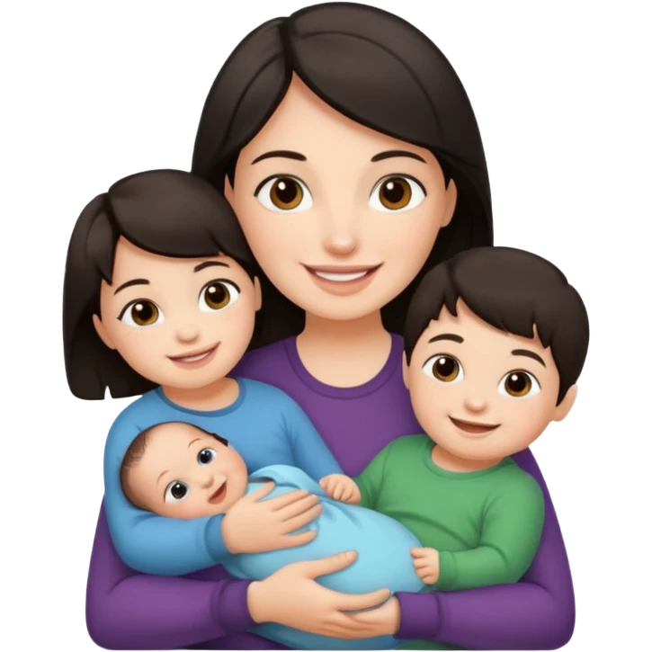 Oma dunkles Haar 2 Babys und Kleinkind emoji