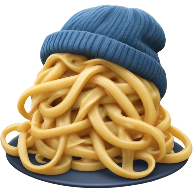 Fettuccine with linguine and a beanie that is cheesy emoji